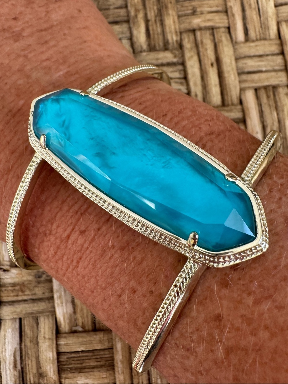 Kendra Scott Lawson Gold & Blue Illusion Cuff Bracelet